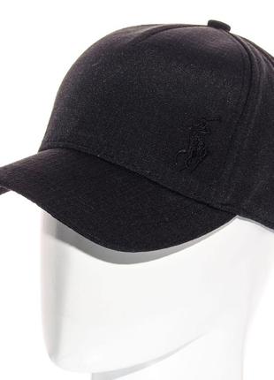 Мужская зимняя кепка с ушами теплая бейсболка с регулировкой polo bzr21673 черный