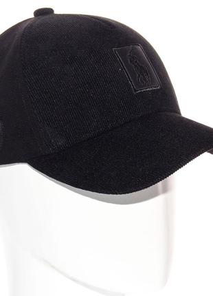 Кепка мужская из вельвета и коттона брендовая бейсболка на металлическом регуляторе new york bvth21679 черный