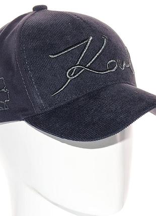 Кепка мужская из вельвета и коттона брендовая бейсболка на металлическом регуляторе karl lagerfeld bvth21634