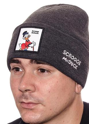 Шапка с шевроном лопата двойная зимняя без подкладки универсальная skruch magdak l21014 темно-серый