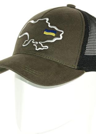 Кепка карта україни прапор бавовняна тканина бейсболка з сіткою українська атрибутика alex bth22612 хакі