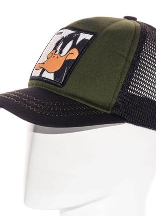 Кепка с сеткой тракер бейсболка со зверями летняя daffy duck subs21861 черный-хаки