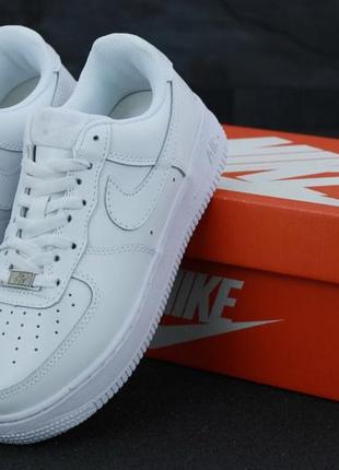 Женские кожаные кроссовки nike air force 1 low white#найк