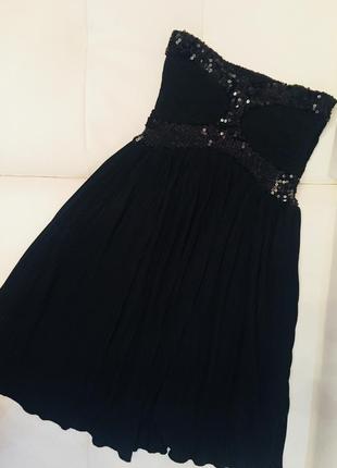 Плаття чорне з паєтками1 фото