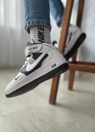 Мужские высокие кожаные кроссовки nike air force (высокие)#найк4 фото