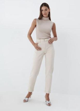 Джинси mom straight бежеві