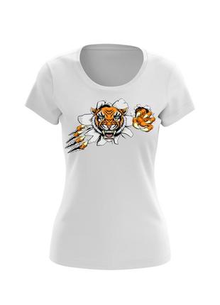 Футболка жіноча біла "тигр"