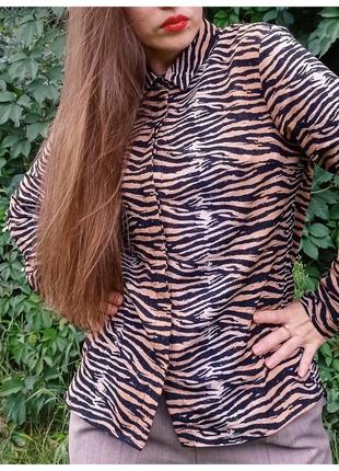 Блуза сорочка тигрова тигр анімалістичний принт лео supertrash6 фото