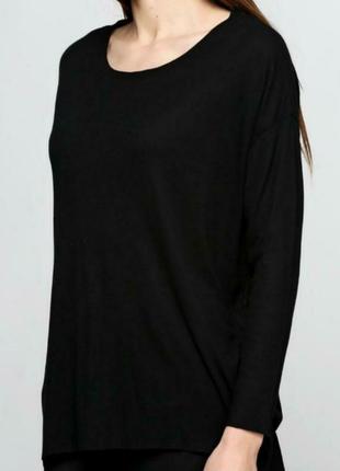 Cos базовий натуральний лонгслів кофта джемпер футболка на довгий рукав чорного кольору s m1 фото