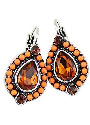 Сережки етно оранжево-коричневий распродажа!