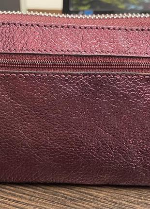 Жіночий гаманець клатч бордового кольору3 фото