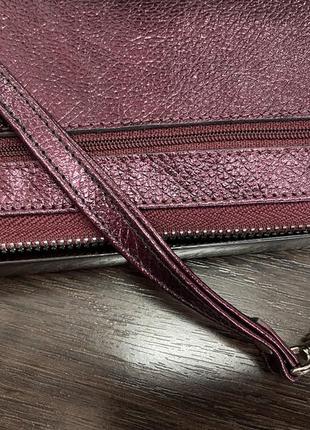 Жіночий гаманець клатч бордового кольору4 фото