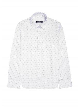 Чоловіча біла сорочка від hugo boss з малюнком