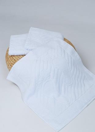 Махровий килимок для ніг 50*50, 100% бавовна узбекистан , білий2 фото