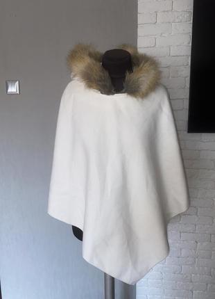 Біле пончо з капюшоном , італія , one size