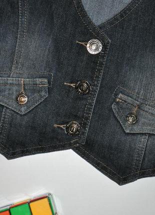 Сірий джинсовий жилет multiblu4 фото