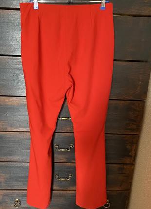 Новые красные крутые эффектные брюки на резинке снизу разрезы в пол 50-54 р reserved6 фото