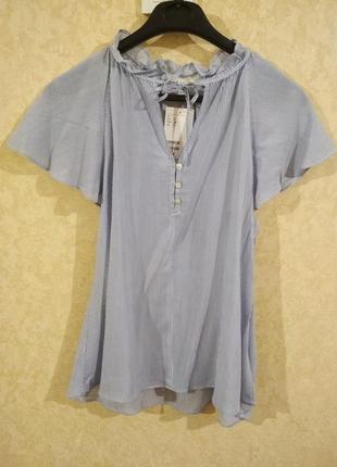 H&m жіноча блузка в смужку віскоза s, m, l оригінал5 фото
