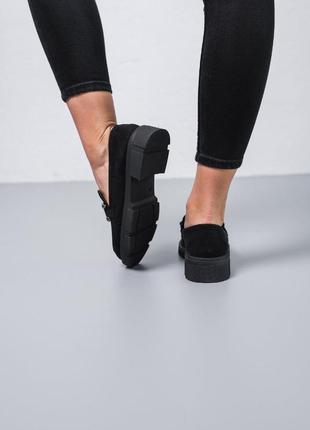 Стильні лофери чорні замшеві осінь,весна,демі/стильні лофери чорні замшеві осінь,весна,демі5 фото