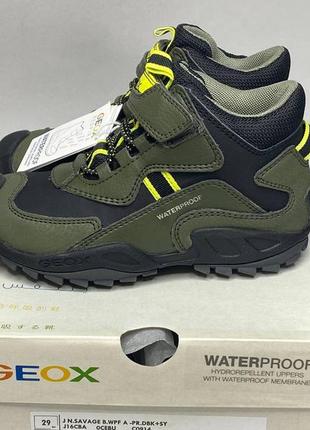 Детские утепленные ботинки geox savage waterproof  27-32 р демисезонные водонепроницаемые евро зима