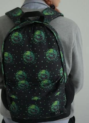 Рюкзак чоловічий жіночий тканинний зелений4 фото