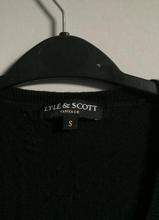 Lyle & scott чёрный свитер .пуловер , вырез мысом , шерсть мериноса3 фото