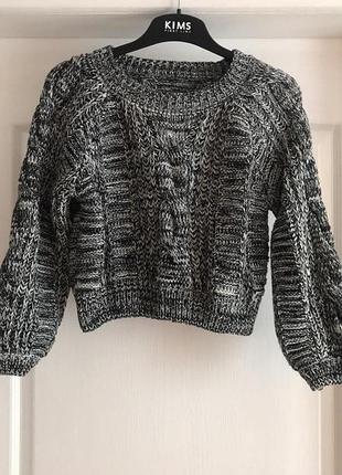 Светр коса крупная вязка  короткий р м