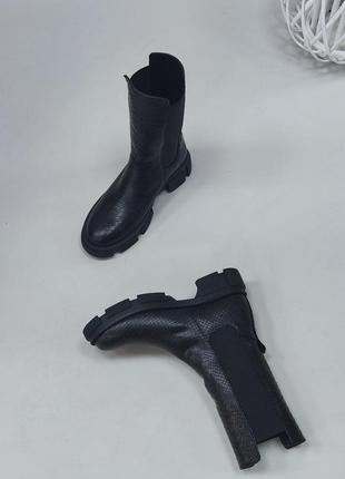 Високі челсі черевики з італійської шкіри жіночі4 фото