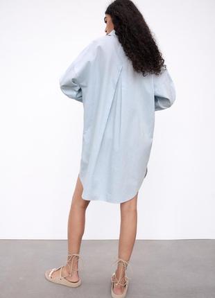 Zara блакитне плаття-сорочка7 фото