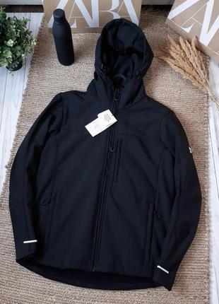 Куртка мужская в черном цвете на флисе zara