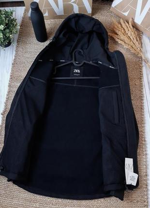 Куртка мужская в черном цвете на флисе zara2 фото