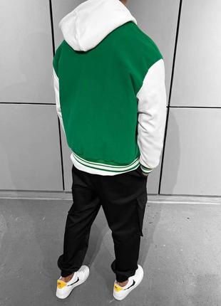 Бомбер куртка ветровка мужская кашемировый зеленая / курточка вітровка чоловіча кашемір зелена7 фото