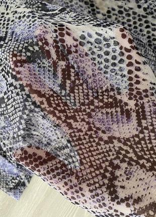 Плаття туніка напівпрозоре сітка зміїний анімалістичний принт кльош накидка сукня4 фото