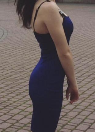 Синє обтягуюче плаття в рубчик / new yorker / спортивне4 фото