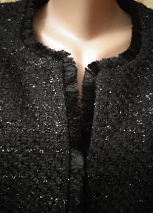Піджак ошатний чорний з люрексом3 фото