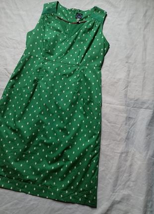 Платье зеленое в белый горошек uk12 joules original3 фото