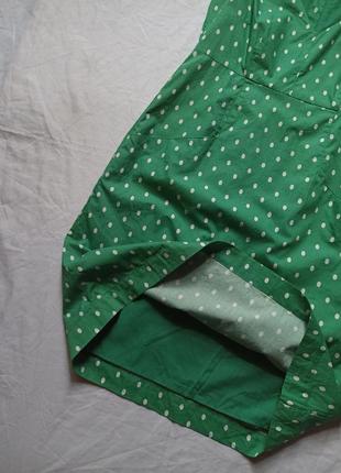Платье зеленое в белый горошек uk12 joules original4 фото