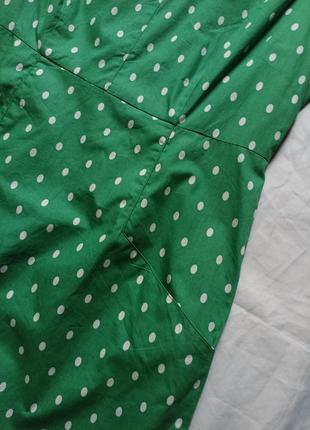 Платье зеленое в белый горошек uk12 joules original7 фото