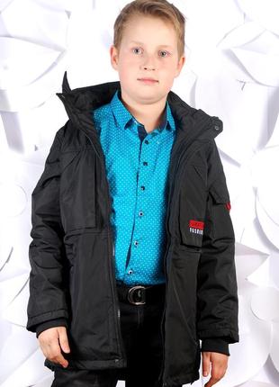 Якісна демісезонна куртка-парка для хлопчика від grace (угорщина)7 фото