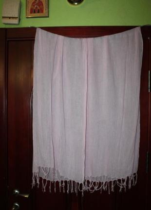 Светлорозовый мягкий шарф, палантин 96 см на 85 см