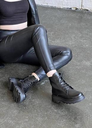 Якісні шкіряні черевики з натуральної шкіри ботинки кожаные на шнуровке берци7 фото