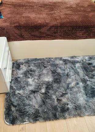 Ковры и прикроватные коврики серые прямоугольные 90х200см. коврик травка в комнату серый2 фото