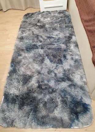 Килими і килимки сірі прямокутні 90х200см. килимок травичка в кімнату сірий4 фото