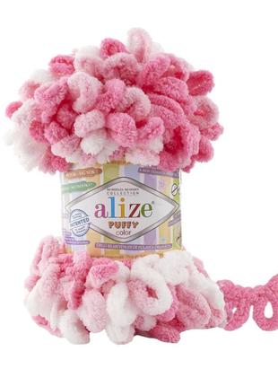 Пряжа петлями alize puffy 6383