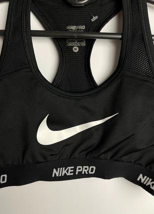 Спортивний топ nike pro чорний найк про оригінал свуш  для залу бігу тренувань2 фото