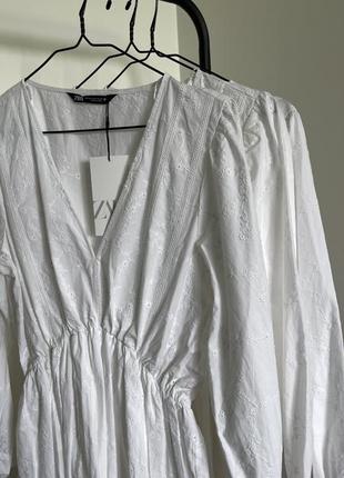 Zara белое короткое платье, сарафан, юбка8 фото