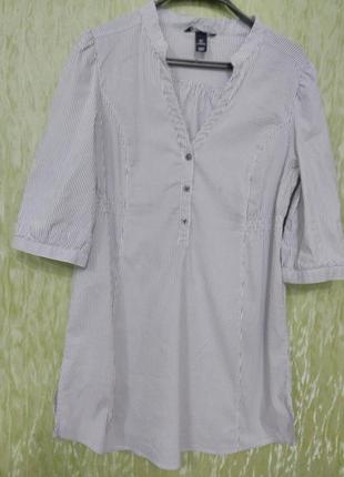Рубашка- блузка- туника  для беременных/в полоску/удлиненная/h&m mama/турция2 фото