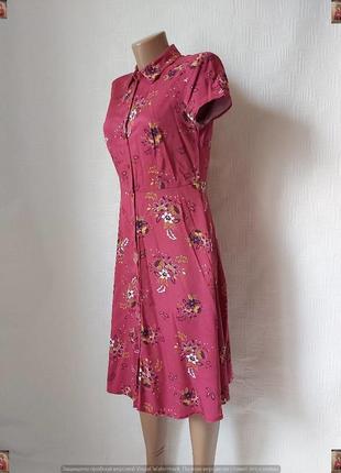 Фирменное promod легкое летнее платье миди со 100 % вискозы в цветах, размер с-м4 фото