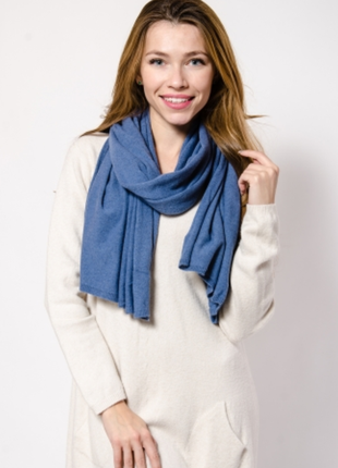 Льняний трикотажний палантин, шарф 166×70.