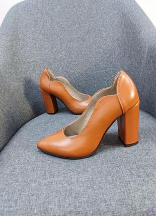 Туфлі з італійської шкіри жіночі човники5 фото